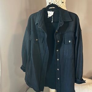 Oversized black shacket